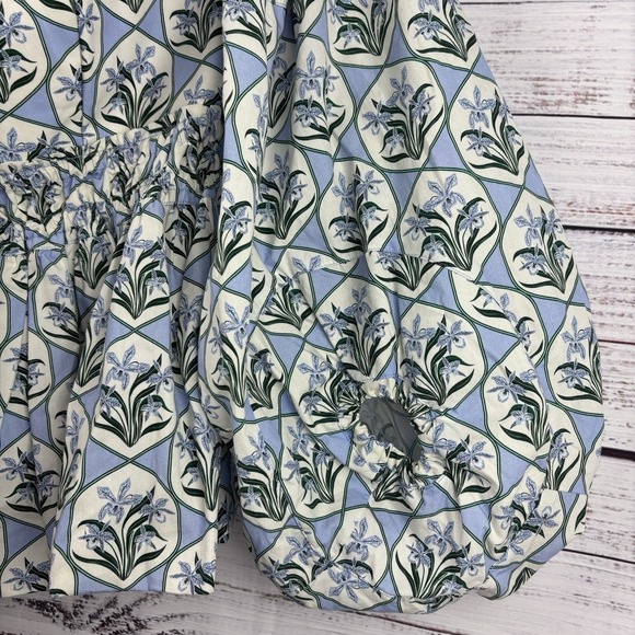 AGUA BY AGUA BENDITA Jamaica Off-The-Shoulder Balloon Floral Top L Celeste READ - Picture 7 of 16